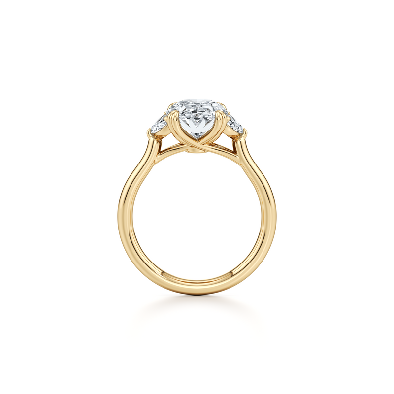 Elle Half Moon Three Stone Lab Diamond Engagement Ring image 29