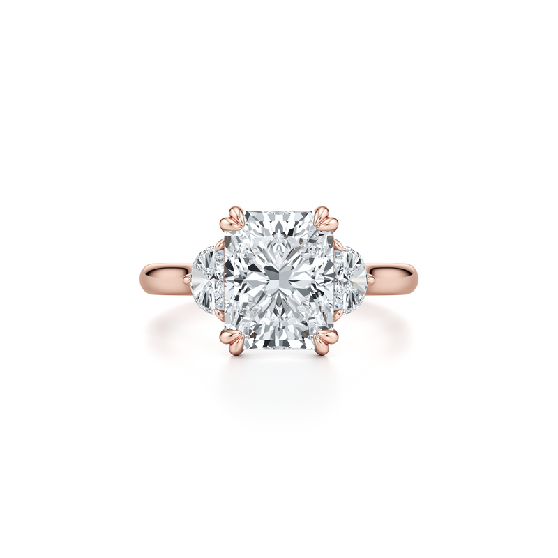Elle Half Moon Three Stone Lab Diamond Engagement Ring image 91