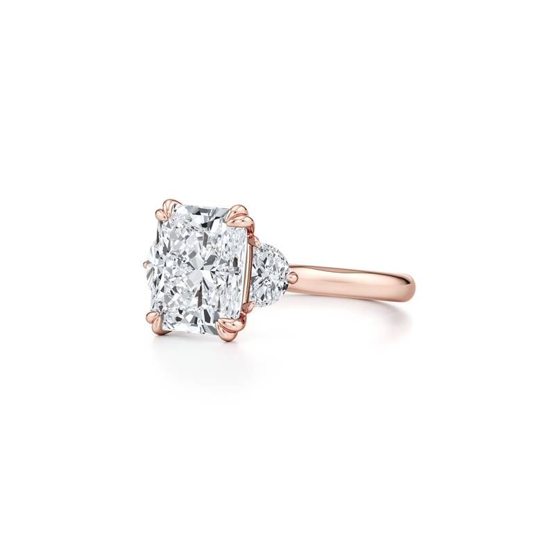 Elle Half Moon Three Stone Lab Diamond Engagement Ring image 92