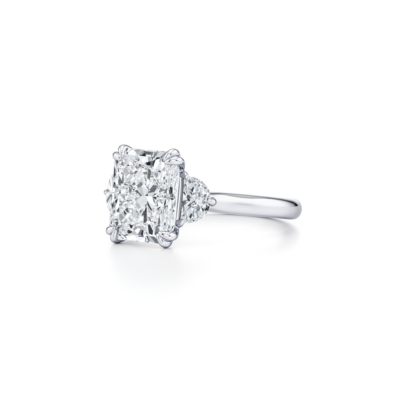 Elle Half Moon Three Stone Lab Diamond Engagement Ring image 82
