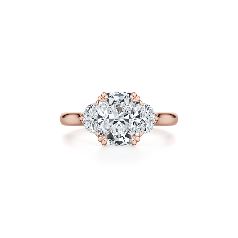 Elle Half Moon Three Stone Lab Diamond Engagement Ring image 51