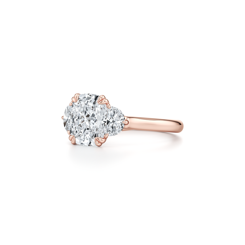 Elle Half Moon Three Stone Lab Diamond Engagement Ring image 52