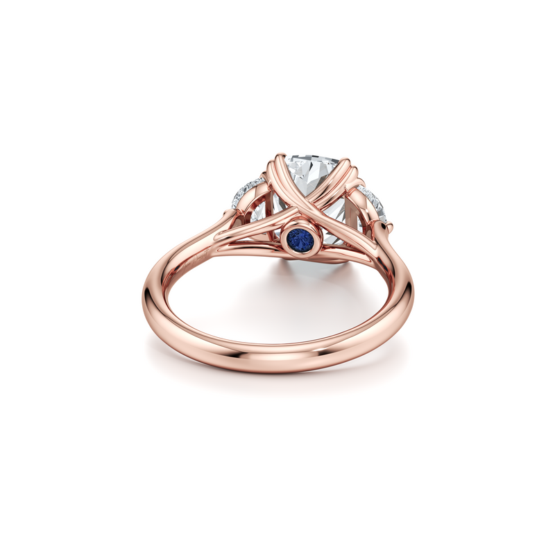 Elle Half Moon Three Stone Lab Diamond Engagement Ring image 53
