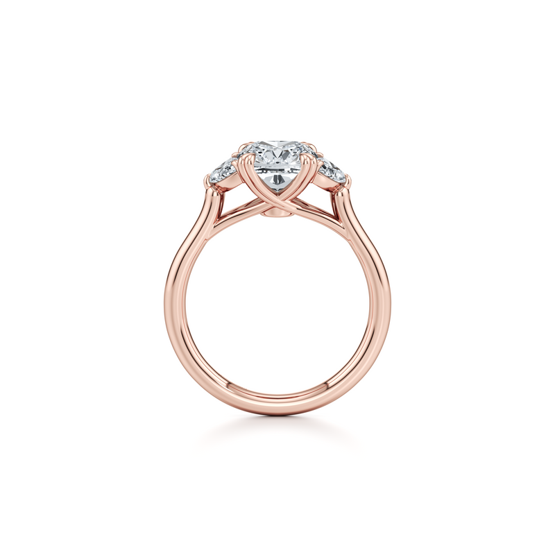 Elle Half Moon Three Stone Lab Diamond Engagement Ring image 54