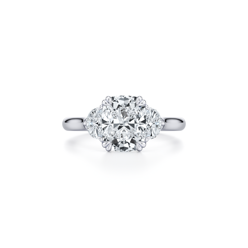 Elle Half Moon Three Stone Lab Diamond Engagement Ring image 41