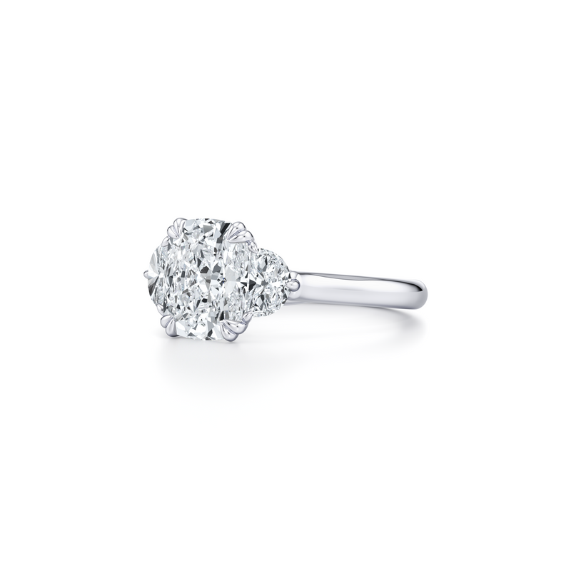Elle Half Moon Three Stone Lab Diamond Engagement Ring image 42