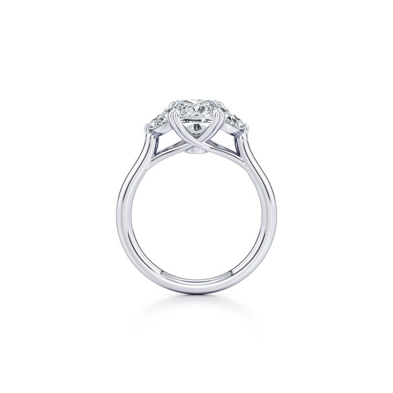 Elle Half Moon Three Stone Lab Diamond Engagement Ring image 44