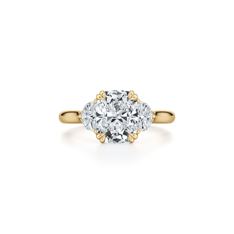 Elle Half Moon Three Stone Lab Diamond Engagement Ring image 46