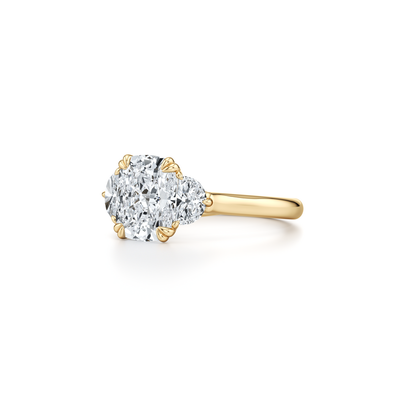 Elle Half Moon Three Stone Lab Diamond Engagement Ring image 47