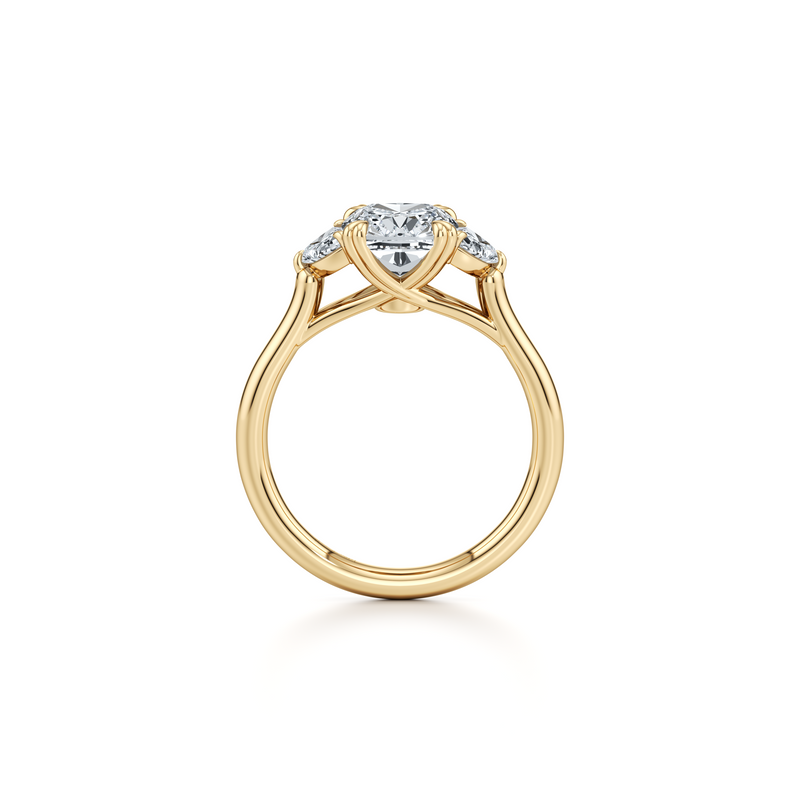 Elle Half Moon Three Stone Lab Diamond Engagement Ring image 49