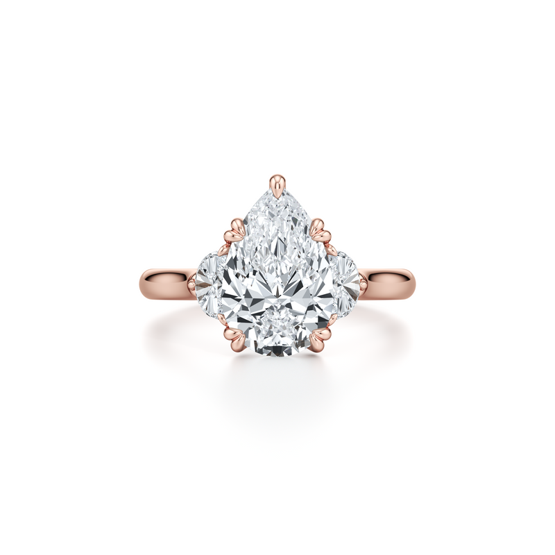 Elle Half Moon Three Stone Lab Diamond Engagement Ring image 111