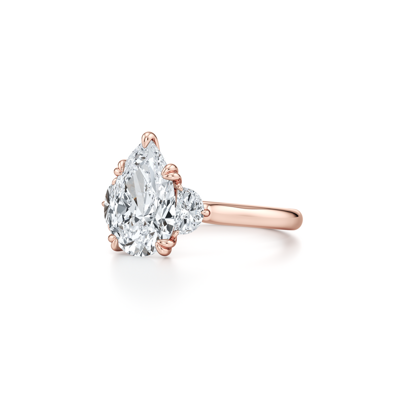 Elle Half Moon Three Stone Lab Diamond Engagement Ring image 112