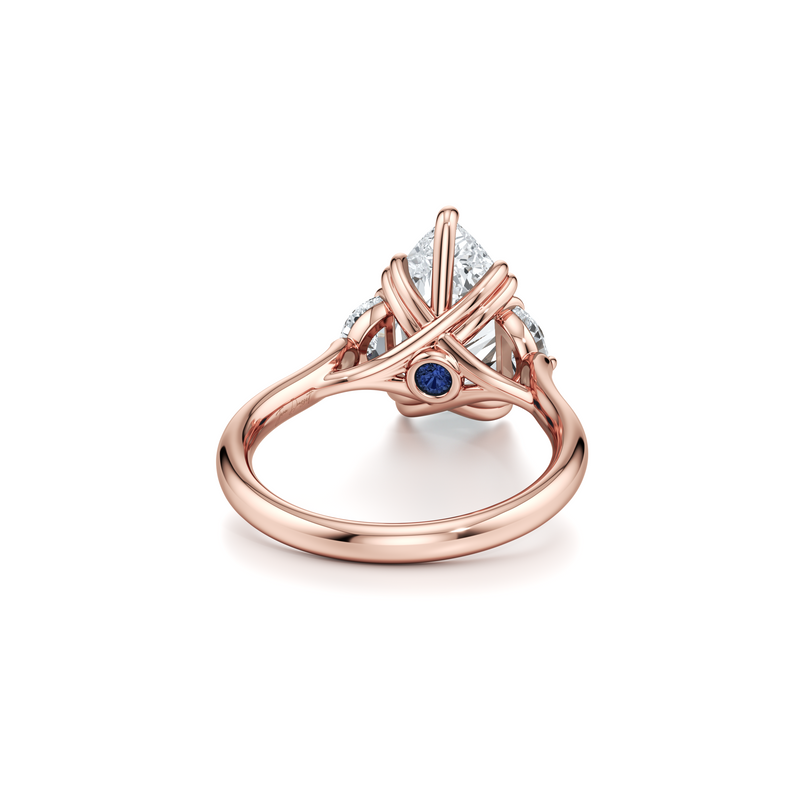 Elle Half Moon Three Stone Lab Diamond Engagement Ring image 113