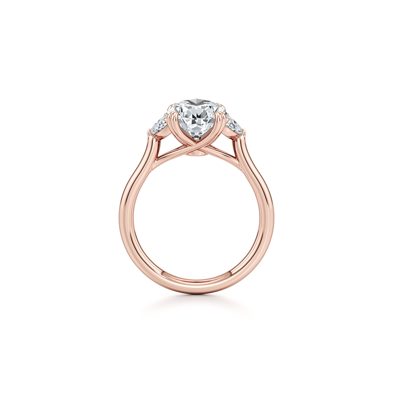 Elle Half Moon Three Stone Lab Diamond Engagement Ring image 114