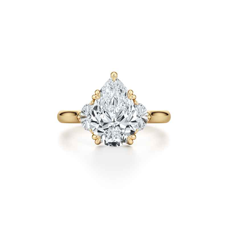Elle Half Moon Three Stone Lab Diamond Engagement Ring image 106