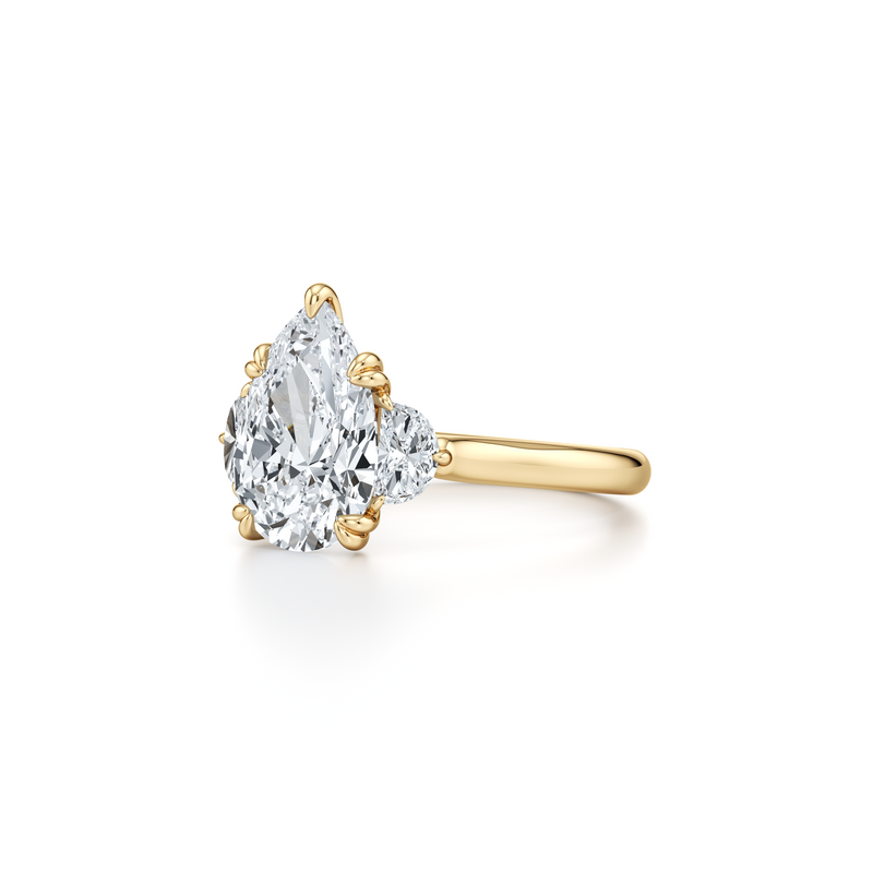 Elle Half Moon Three Stone Lab Diamond Engagement Ring image 107