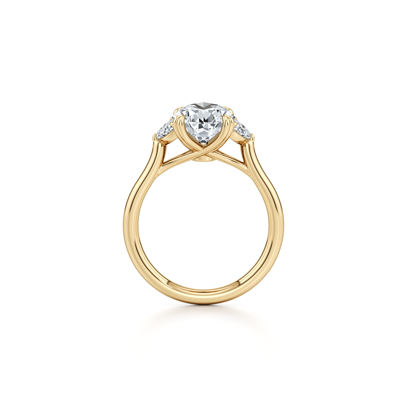 Elle Half Moon Three Stone Lab Diamond Engagement Ring image 109