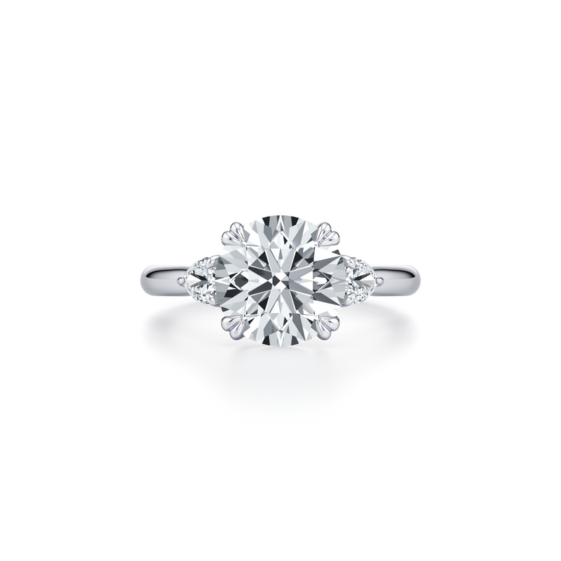 Elle Pear Three Stone Lab Diamond Engagement Ring image 1