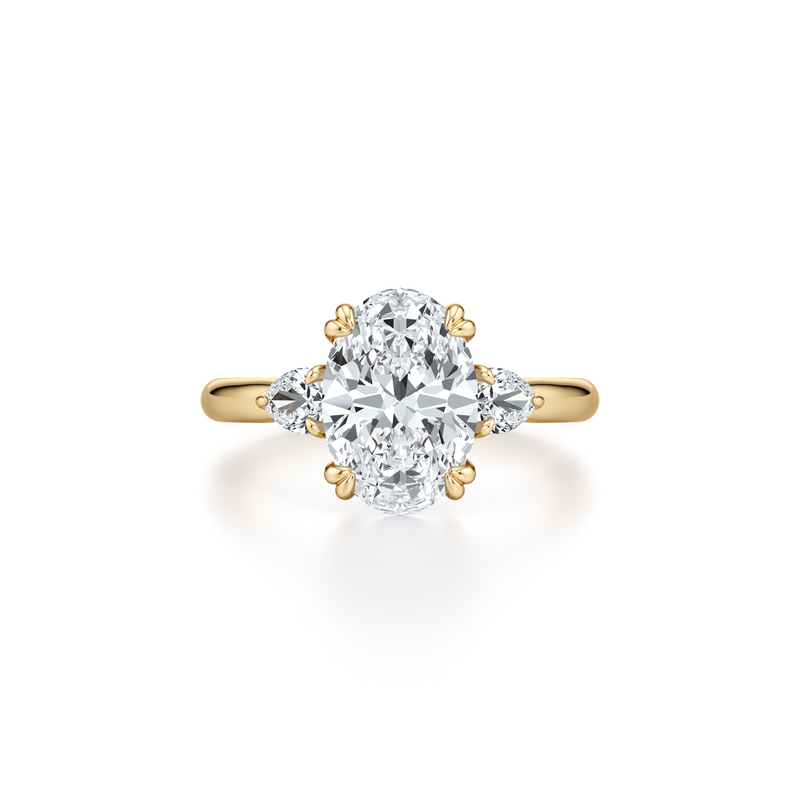 Elle Pear Three Stone Lab Diamond Engagement Ring image 26