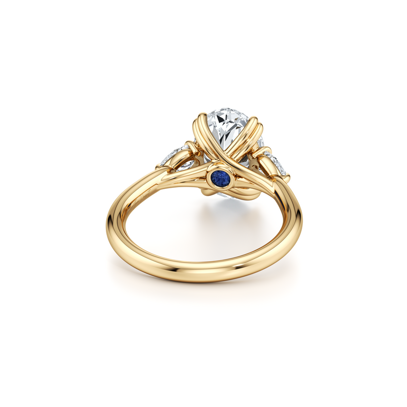 Elle Pear Three Stone Lab Diamond Engagement Ring image 28
