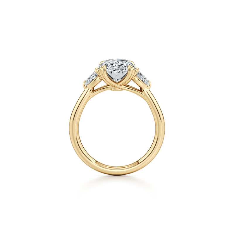 Elle Pear Three Stone Lab Diamond Engagement Ring image 29