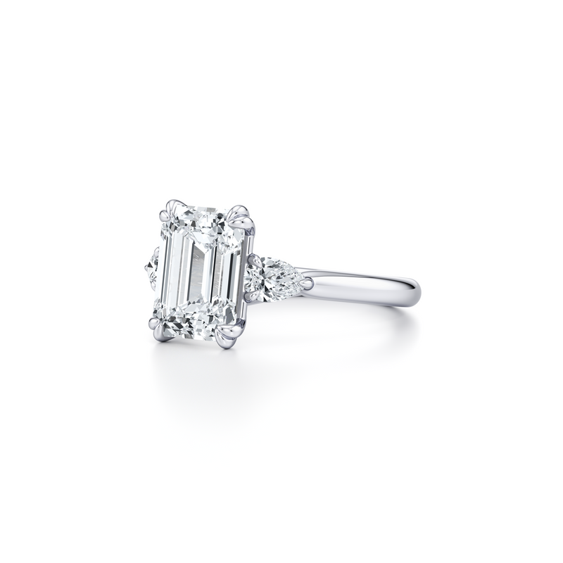 Elle Pear Three Stone Lab Diamond Engagement Ring image 62