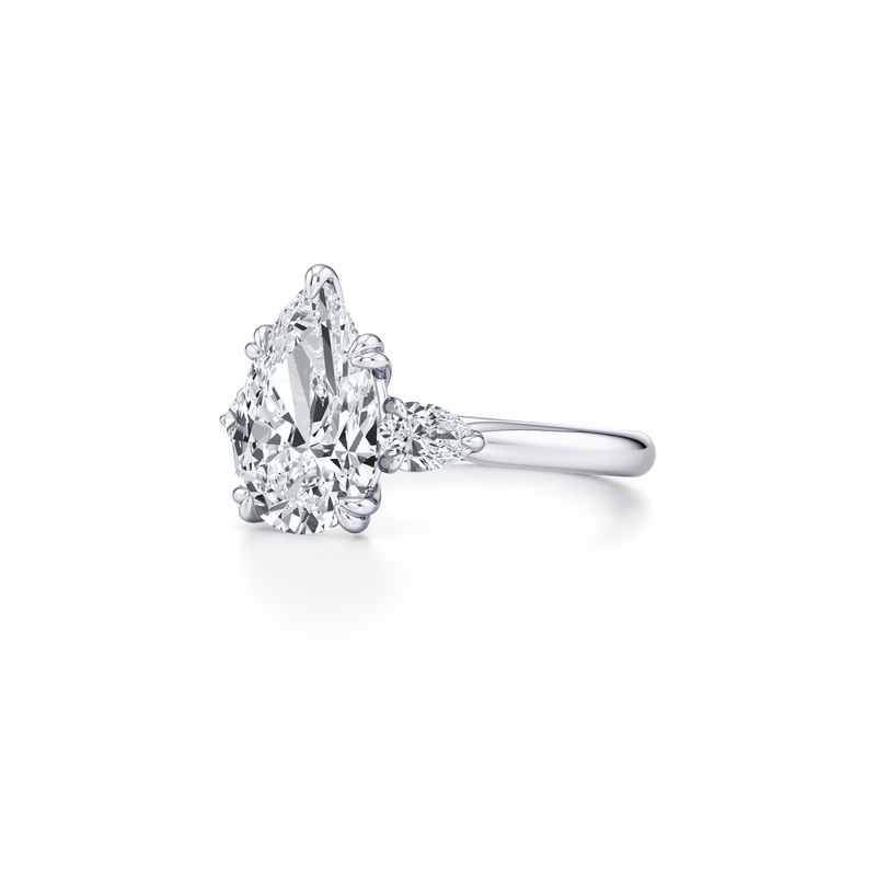 Elle Pear Three Stone Lab Diamond Engagement Ring image 102