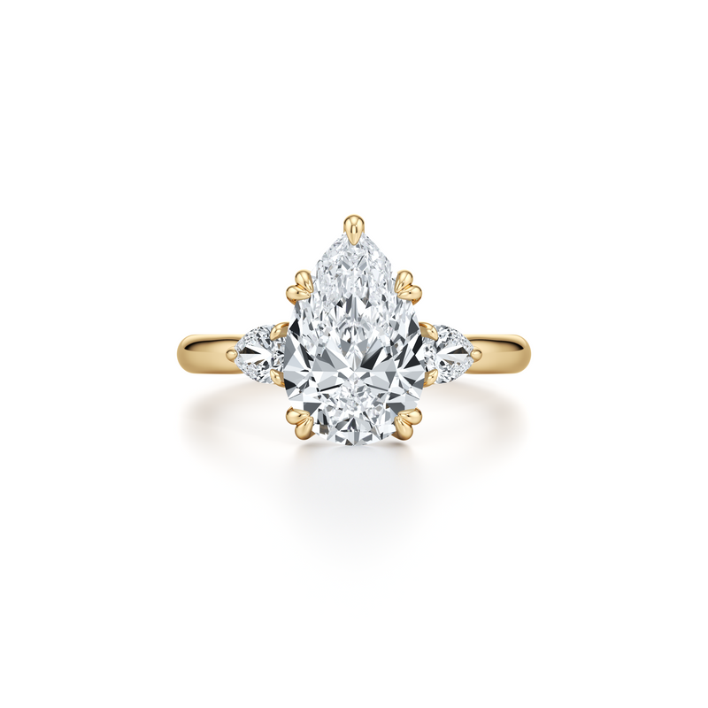 Elle Pear Three Stone Lab Diamond Engagement Ring image 106