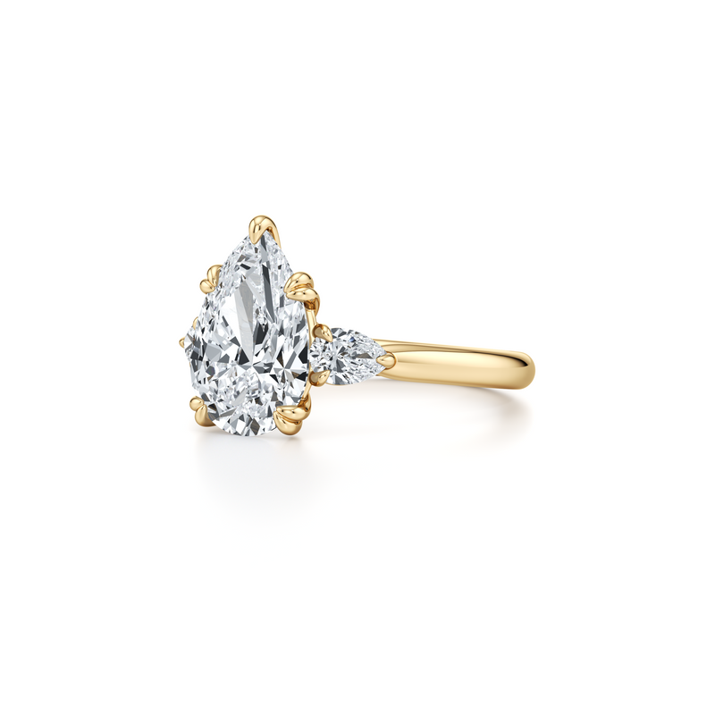 Elle Pear Three Stone Lab Diamond Engagement Ring image 107