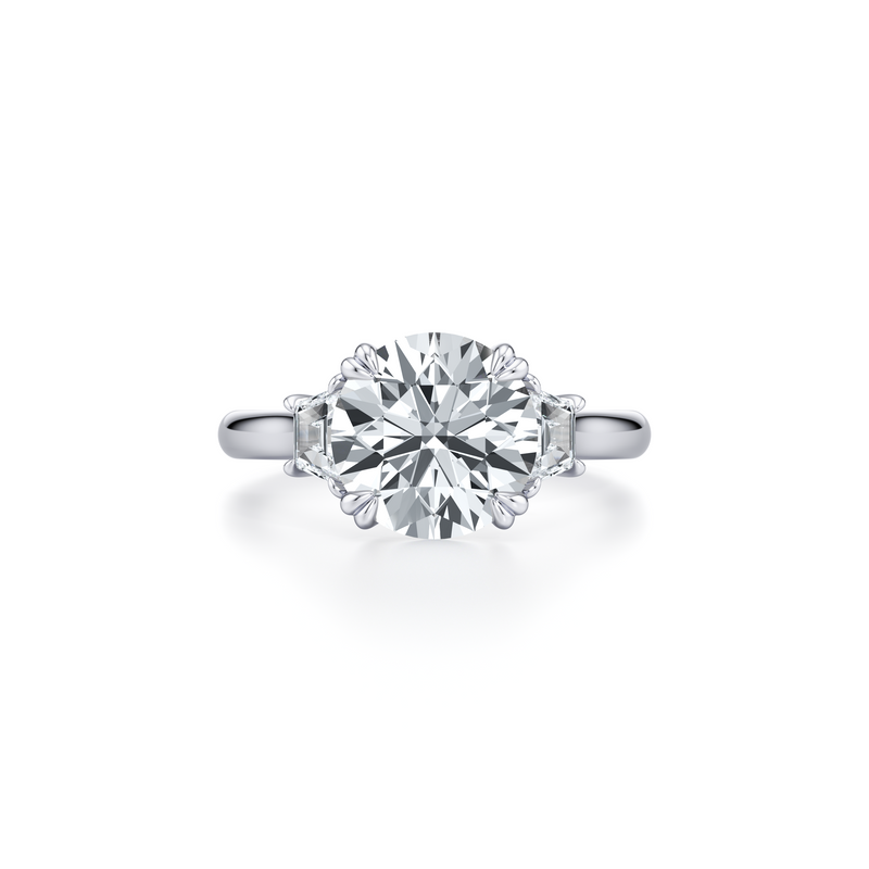 Elle Trapezoid Three Stone Lab Diamond Engagement Ring image 16