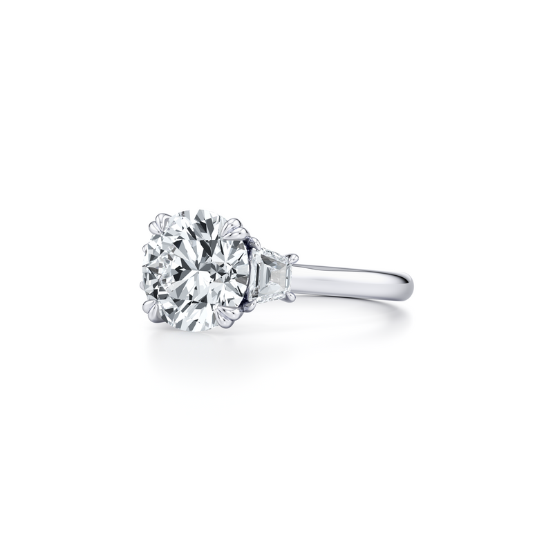 Elle Trapezoid Three Stone Lab Diamond Engagement Ring image 2