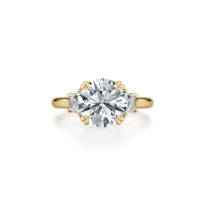 Elle Trapezoid Three Stone Lab Diamond Engagement Ring image 6