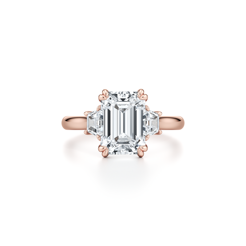 Elle Trapezoid Three Stone Lab Diamond Engagement Ring image 71