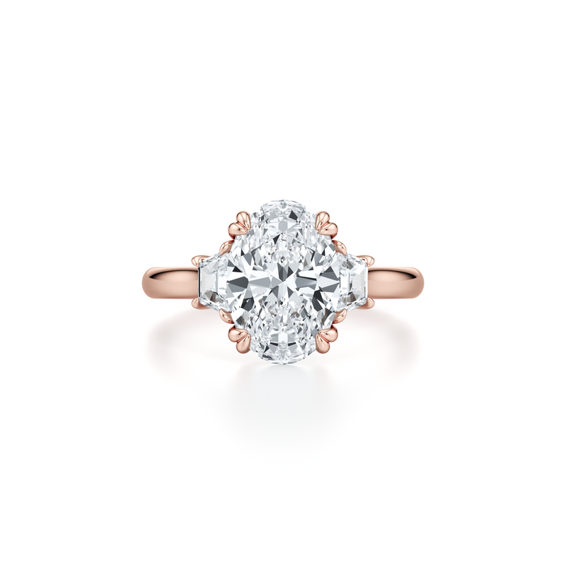 Elle Trapezoid Three Stone Lab Diamond Engagement Ring image 31