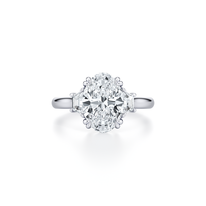 Elle Trapezoid Three Stone Lab Diamond Engagement Ring image 21