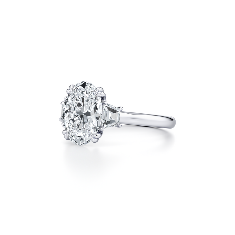 Elle Trapezoid Three Stone Lab Diamond Engagement Ring image 22