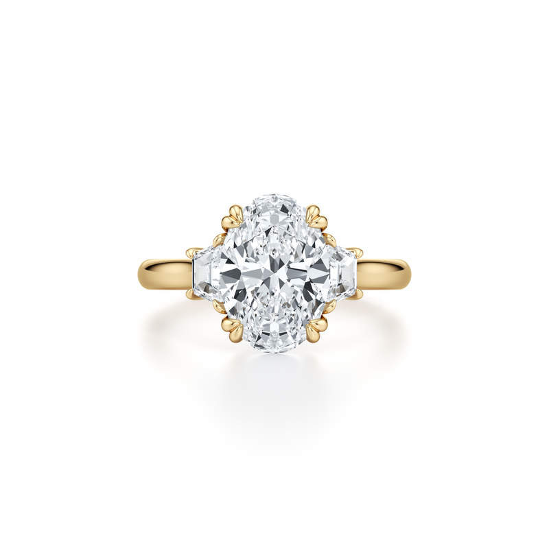 Elle Trapezoid Three Stone Lab Diamond Engagement Ring image 26