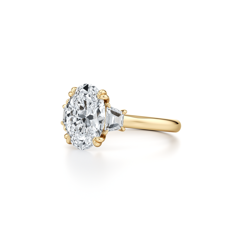 Elle Trapezoid Three Stone Lab Diamond Engagement Ring image 27