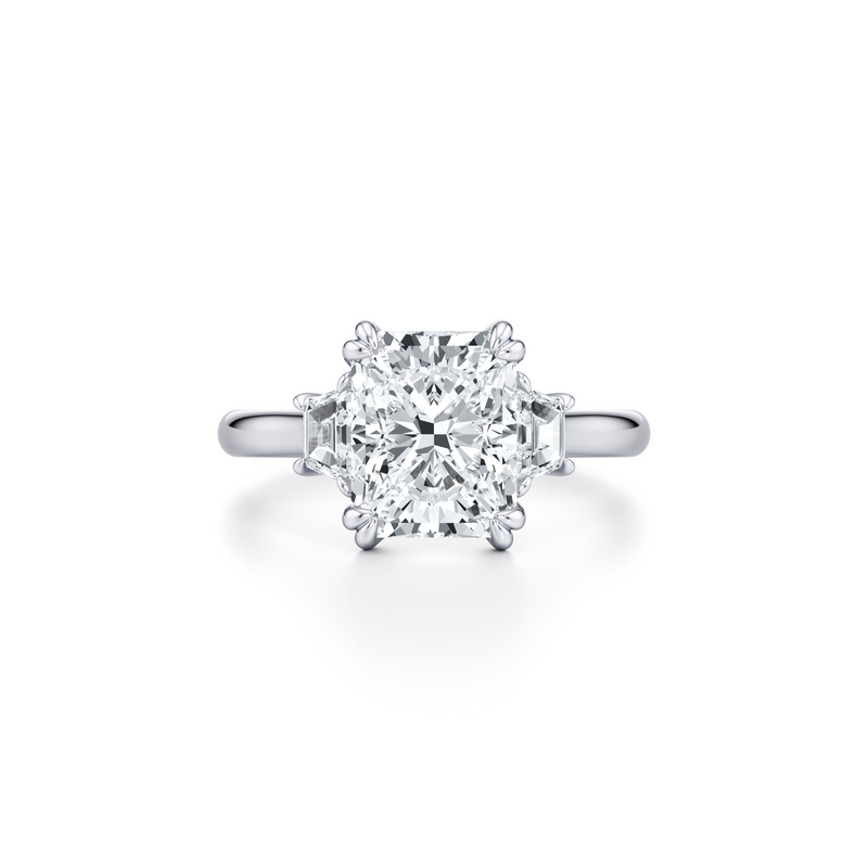 Elle Trapezoid Three Stone Lab Diamond Engagement Ring image 81