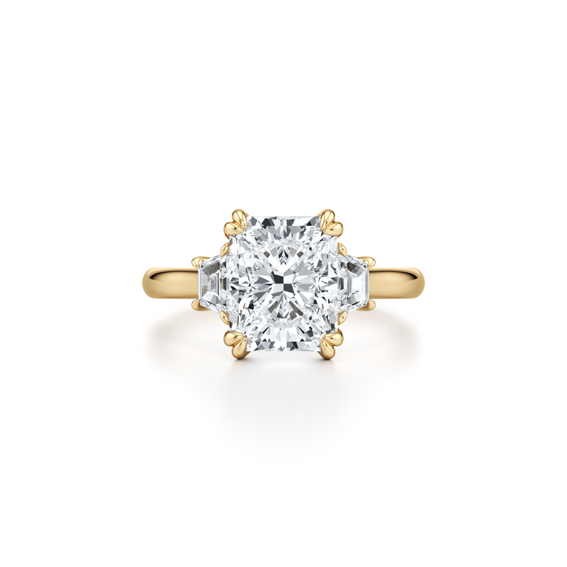 Elle Trapezoid Three Stone Lab Diamond Engagement Ring image 86