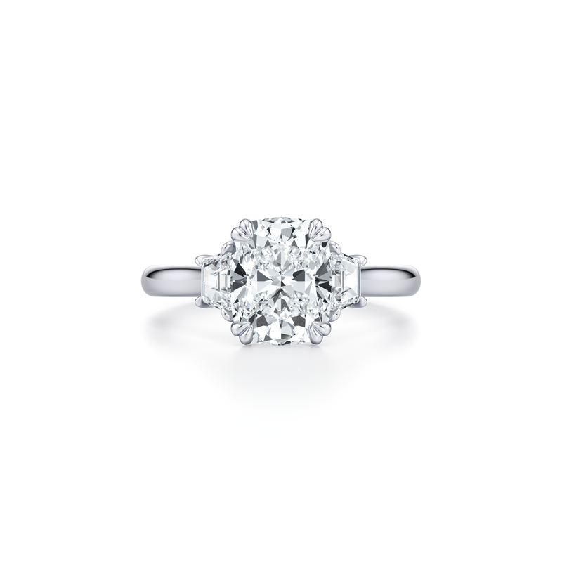 Elle Trapezoid Three Stone Lab Diamond Engagement Ring image 41