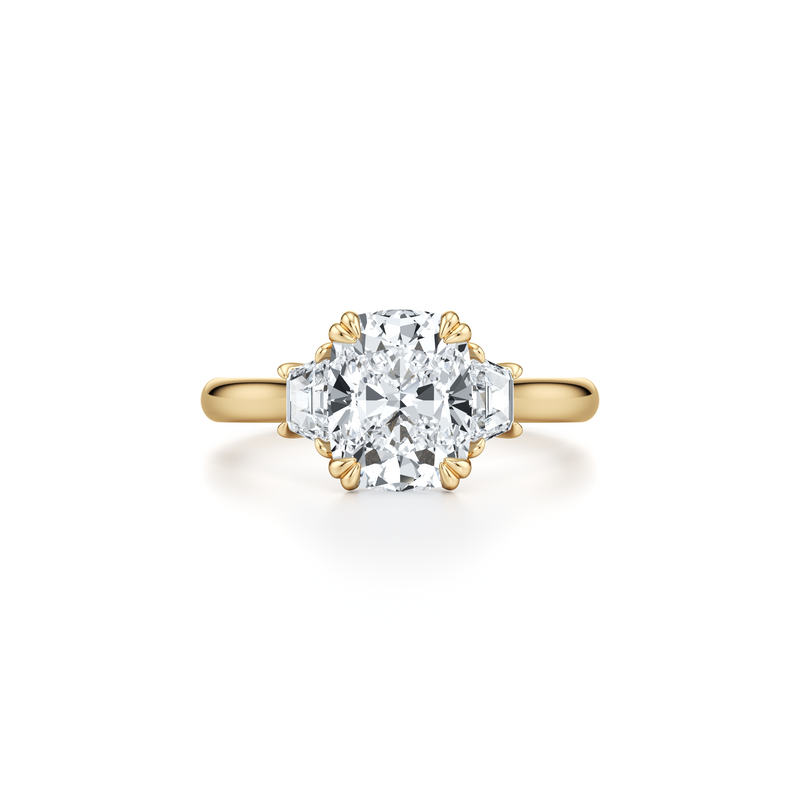 Elle Trapezoid Three Stone Lab Diamond Engagement Ring image 46