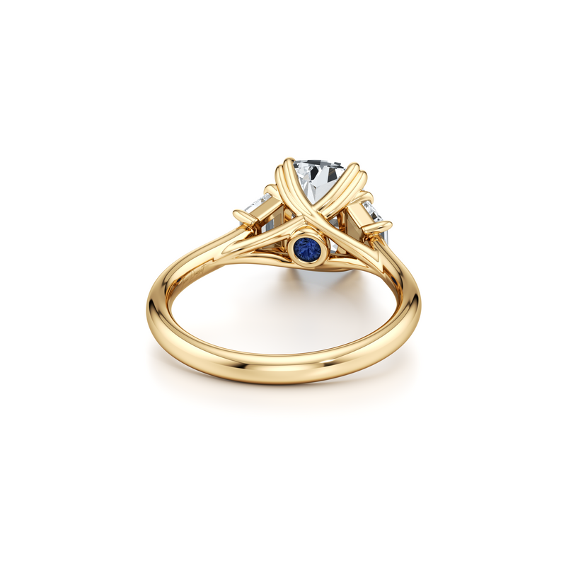 Elle Trapezoid Three Stone Lab Diamond Engagement Ring image 48