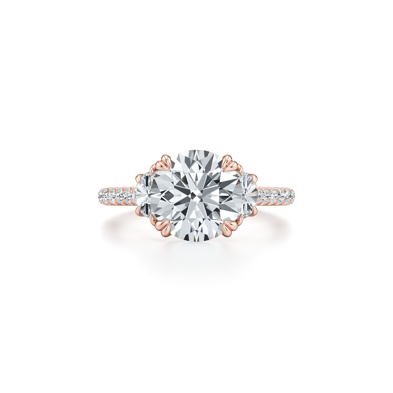Elle Half Moon Three Stone Lab Diamond Engagement Ring image 11