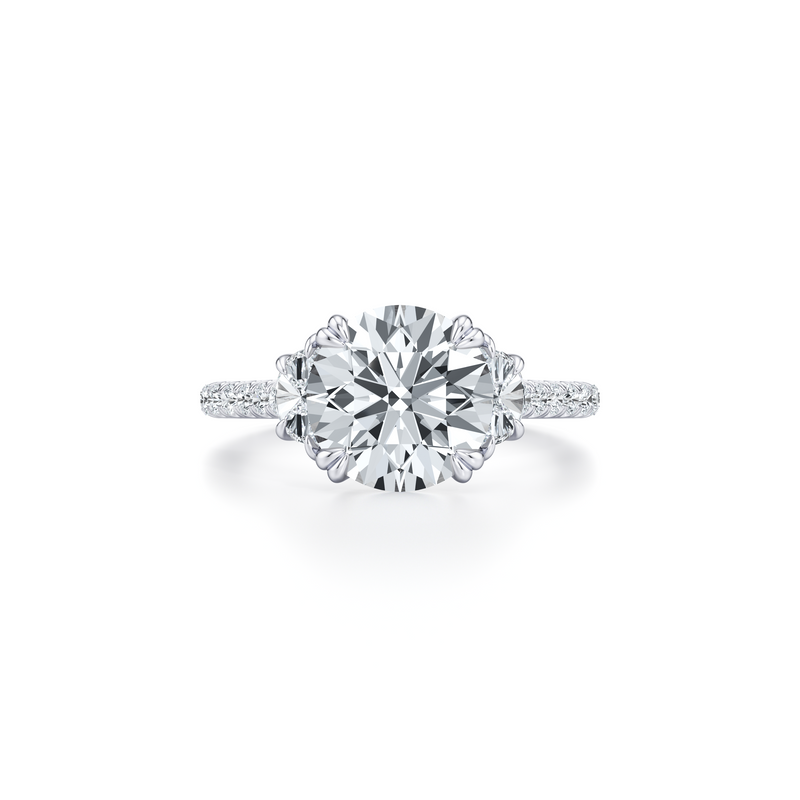 Elle Half Moon Three Stone Lab Diamond Engagement Ring image 1