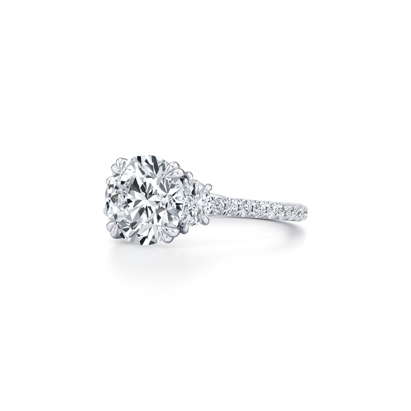 Elle Half Moon Three Stone Lab Diamond Engagement Ring image 2