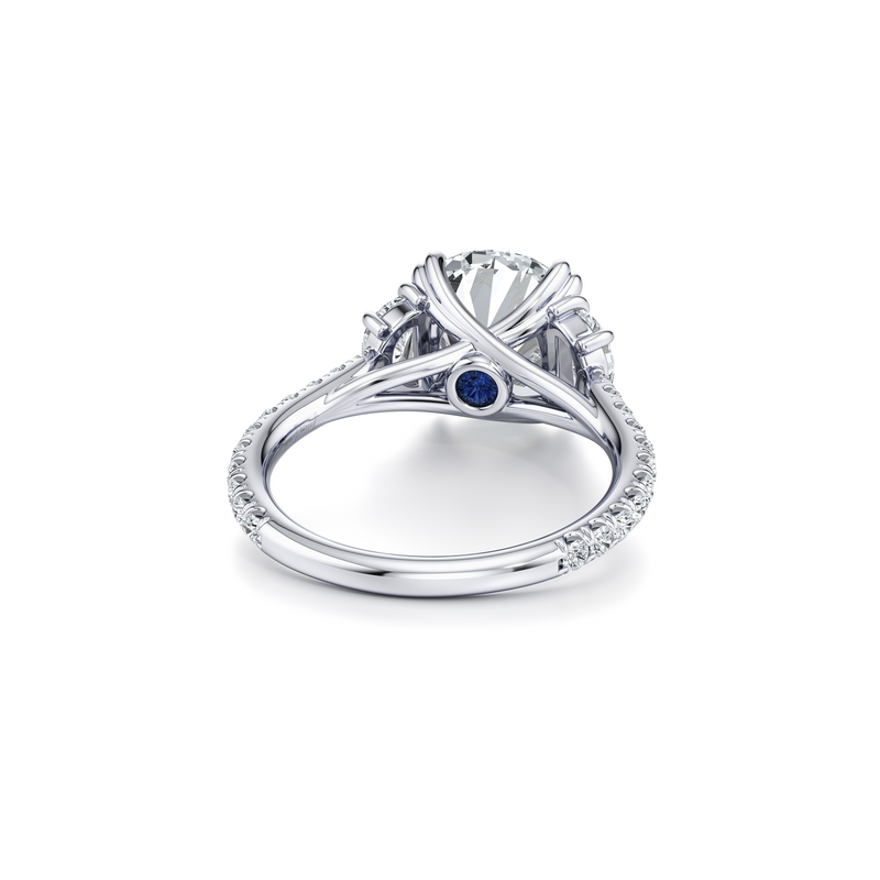 Elle Half Moon Three Stone Lab Diamond Engagement Ring image 18