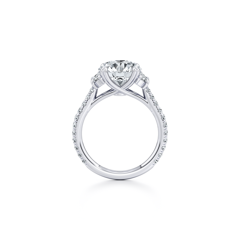 Elle Half Moon Three Stone Lab Diamond Engagement Ring image 4