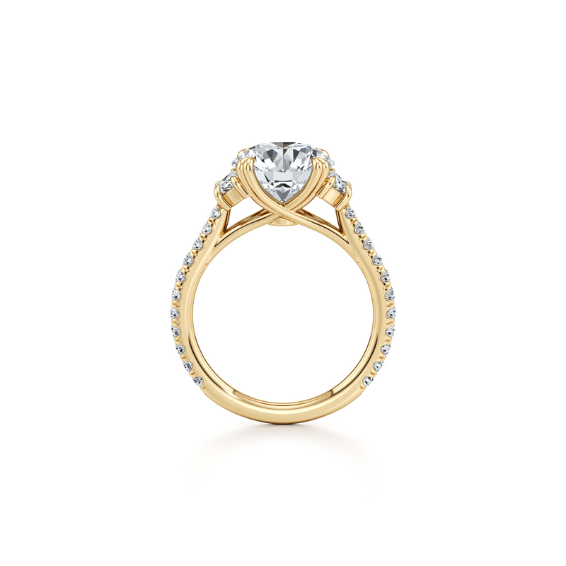 Elle Half Moon Three Stone Lab Diamond Engagement Ring image 9