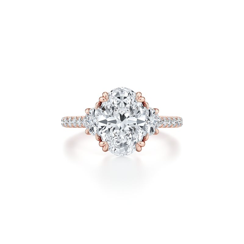 Elle Half Moon Three Stone Lab Diamond Engagement Ring image 31